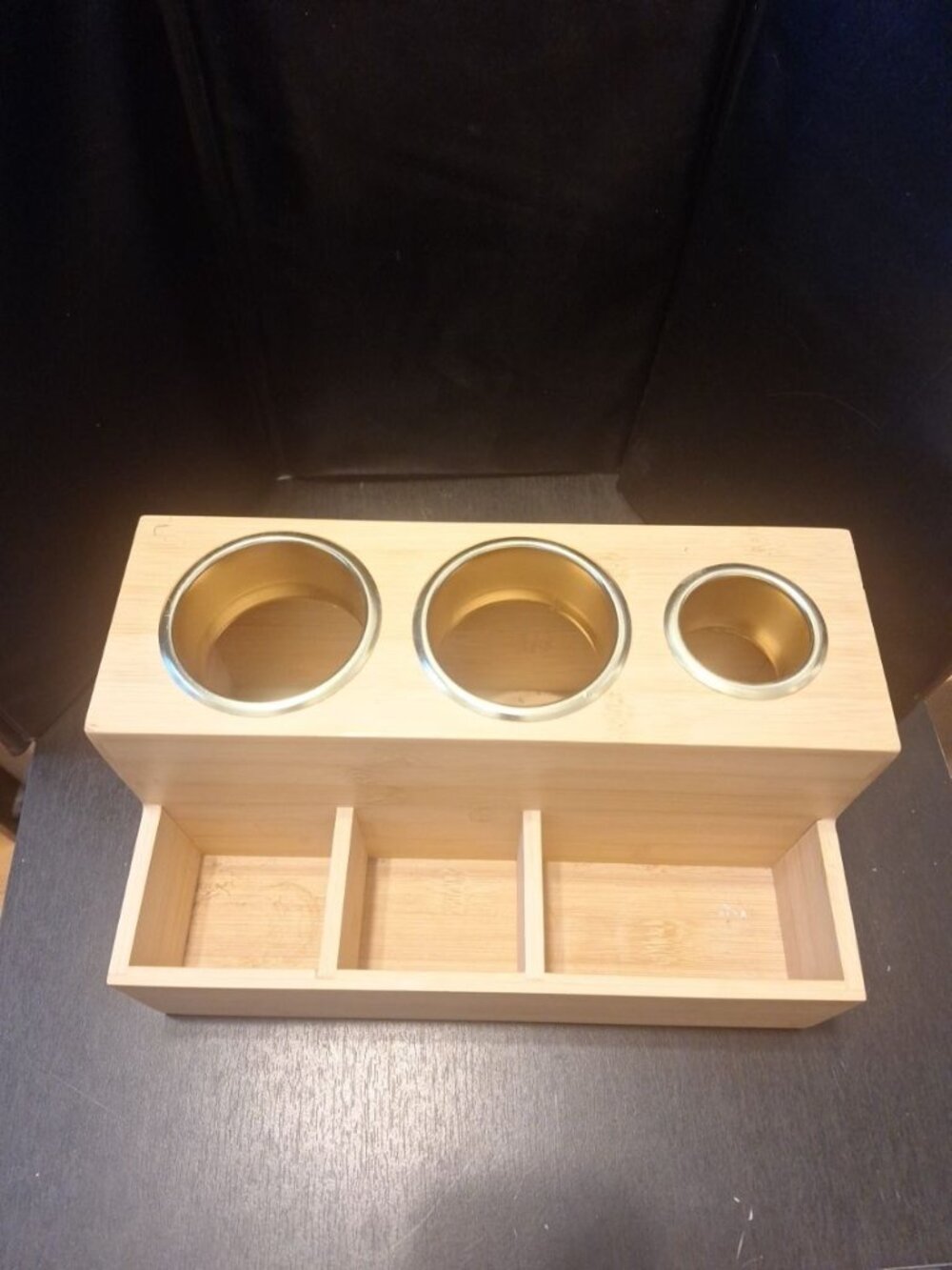 Better Homes & Gardens Bamboo Hair Tools Organizer Natural Bamboo Finish